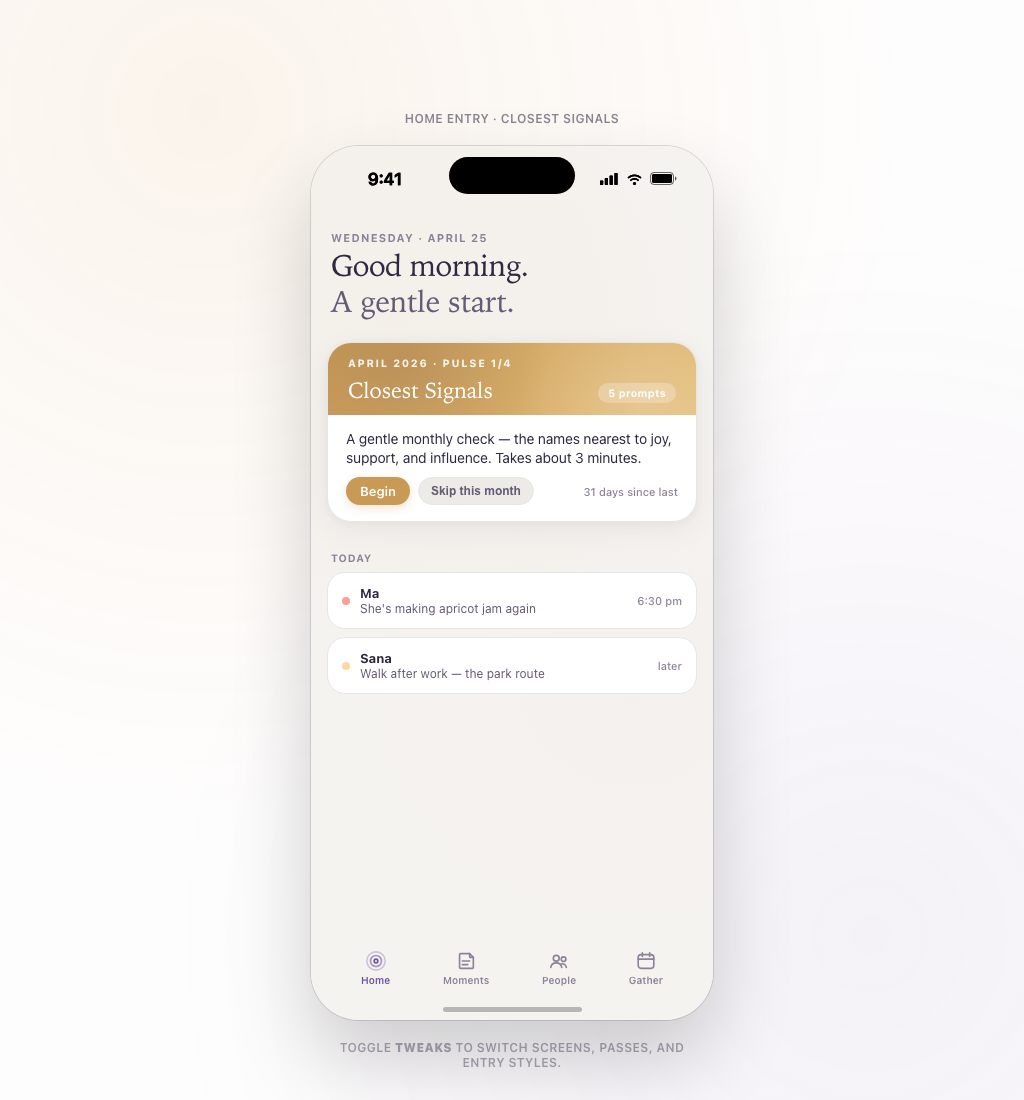 Orbit Pulse handoff screen for a light relationship re-mapping flow.